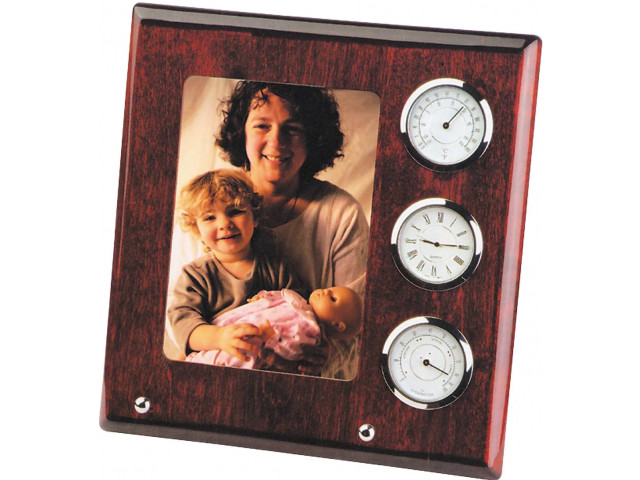 Рамка для фото с часами, термометром и гигрометром A9054R