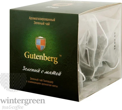 Чай Gutenberg зелёный ароматизированный в пирамидке Зелёный с мятой (кор. 12 шт.) PR15009-1