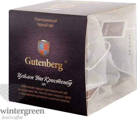 Gutenberg Плантационный черный чай в пирамидке Цейлон Ува Кристонбу OPI (кор. 12 шт.) PR21011-1