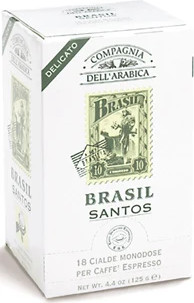 Кофе в чалдах Compagnia Dell` Arabica "Brasil Santos" (18 шт. х 6,7 гр.)