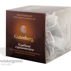 Чай Gutenberg зелёный с черным ароматизированный в пирамидке Клубника в Шампанском (кор. 12 шт.) PR44001-1